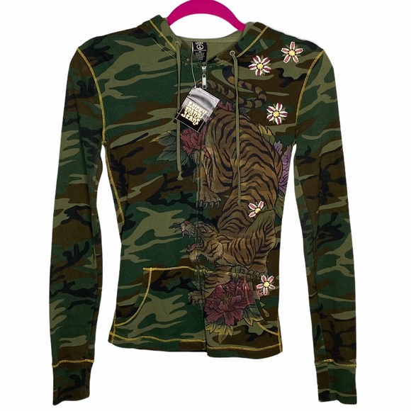 Lucky Brand Tops - VHTF: Lucky ✌︎︎ Tiger Floral Embroidery Zip Hoodie